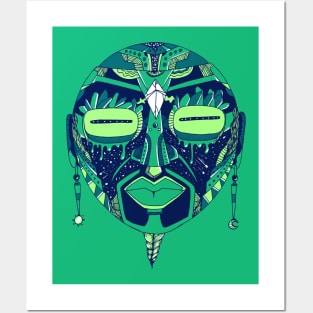 Ngreen African Mask 2 Posters and Art